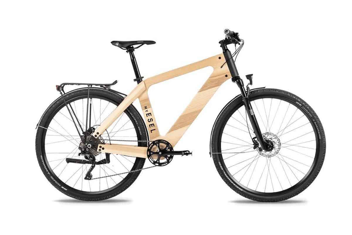 My Esel E-Cross Holz E-Bike mit Gepäckträger